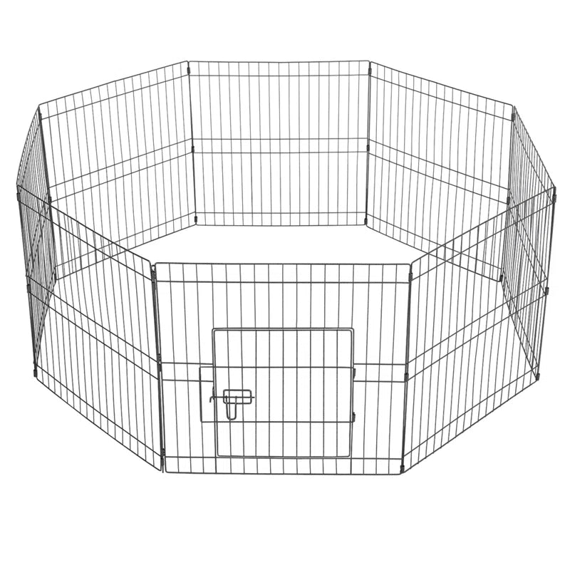 24'' H 8 Panel Metal Exercise Pen with Door