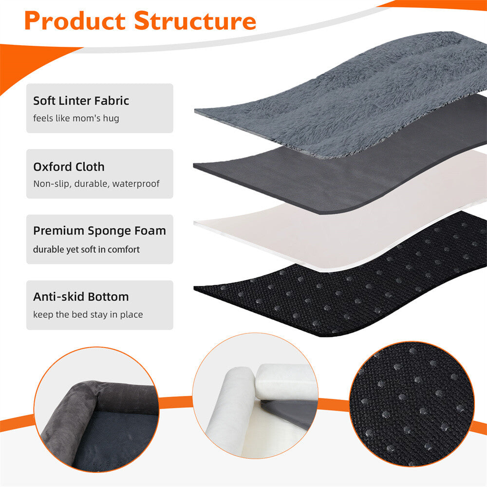 Memory Foam Dog Bed Durable Oxford Waterproof Orthopedic Medium to Large XXL Pet