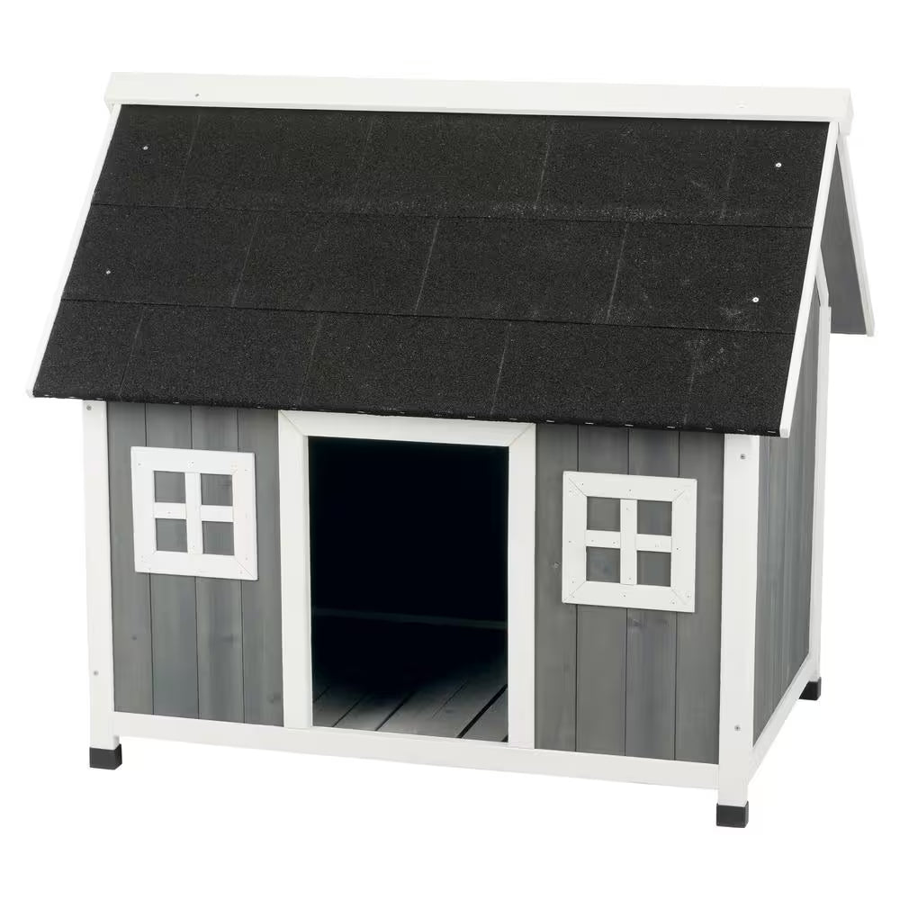 Natura Barn Style Dog House, Elevated Pet Shelter, Weatherproof Dog House, Small