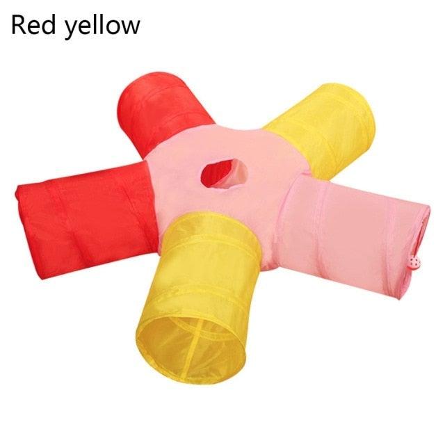 2/3/4/5 Holes Pet Cat Tunnel Toys Foldable Pet Cat Kitty Training Interactive Fun Toy For Cats Rabbit Animal Play Tunnel