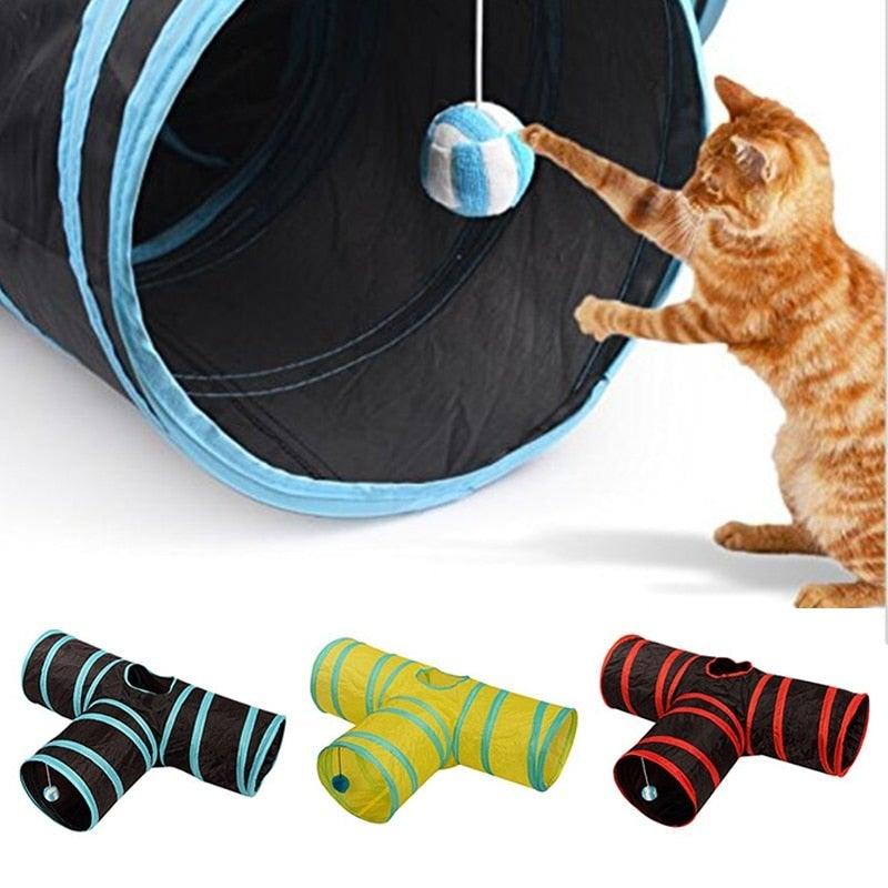 2/3/4/5 Holes Pet Cat Tunnel Toys Foldable Pet Cat Kitty Training Interactive Fun Toy For Cats Rabbit Animal Play Tunnel