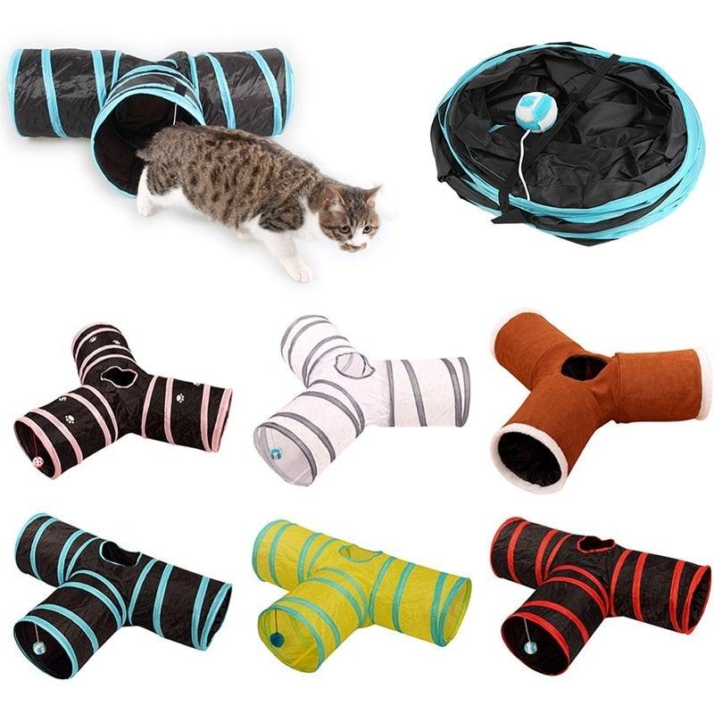 2/3/4/5 Holes Pet Cat Tunnel Toys Foldable Pet Cat Kitty Training Interactive Fun Toy For Cats Rabbit Animal Play Tunnel