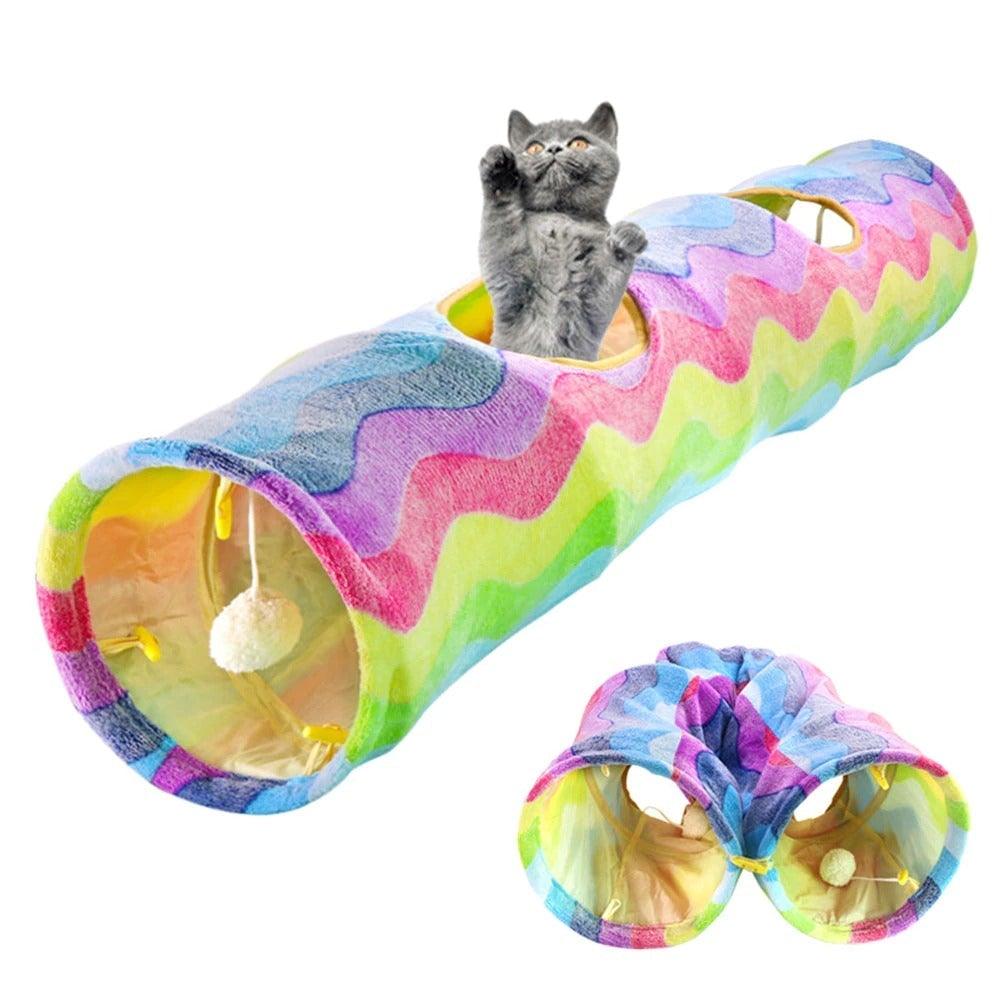 2/3/4/5 Holes Pet Cat Tunnel Toys Foldable Pet Cat Kitty Training Interactive Fun Toy For Cats Rabbit Animal Play Tunnel