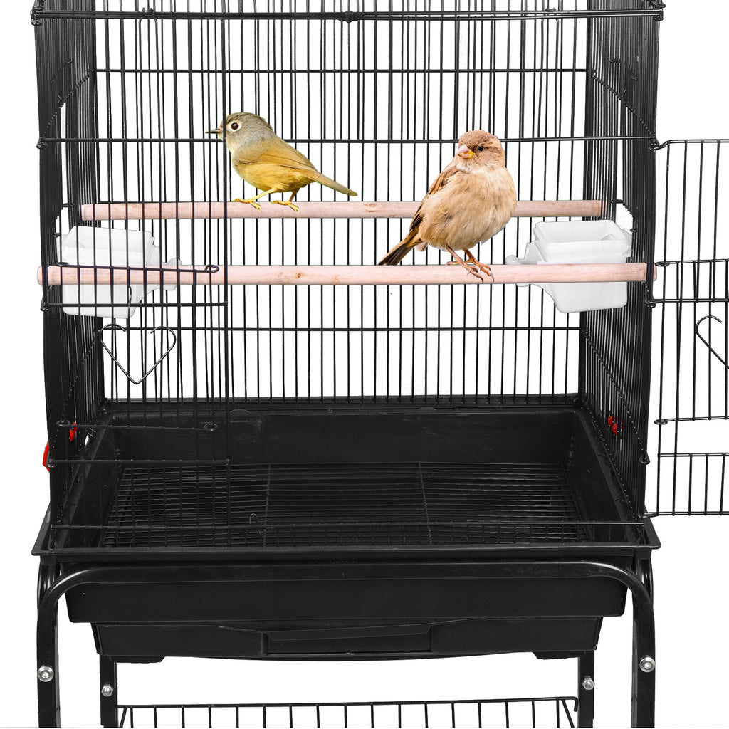 59'' Bird Cage Parakeet Finch Budgie Conure Lovebird House W/ Rolling Stand Tray