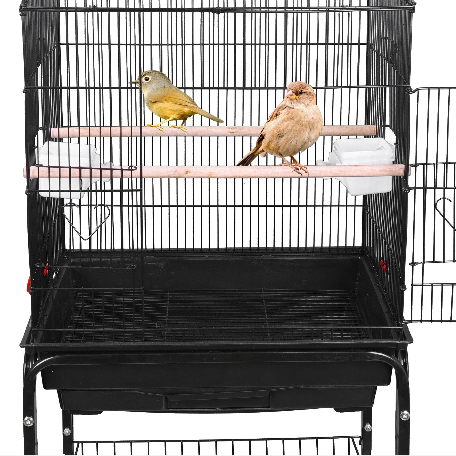59'' Bird Cage Parakeet Finch Budgie Conure Lovebird House W/ Rolling Stand Tray
