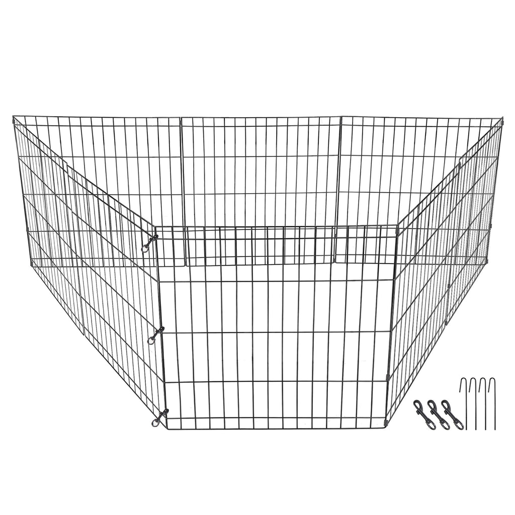24 Inch Dog Playpen 8 Panels Tall Large Crate Fence Pet Puppy Pen Exercise Cage