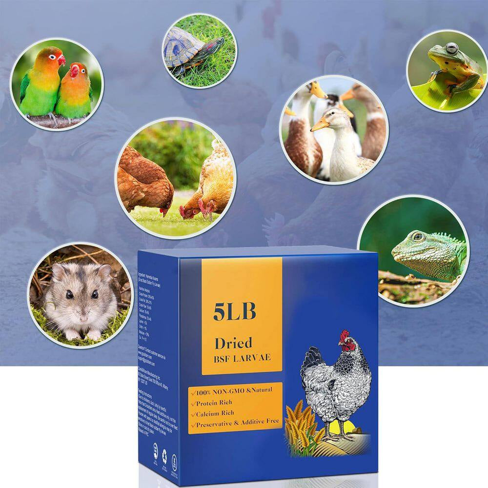 Calcium-Rich Non-Gmo Chicken Feed 85X More Calcium than Mealworms 5Lb Molting Supplement for Hens Ducks Turkeys