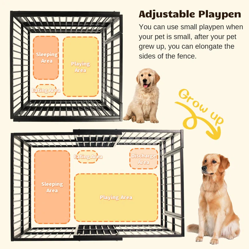 Dog Fence Heavy Duty Exercise Pen Safe and Sturdy,31"- 63" Inch Extendable,31.5" Height