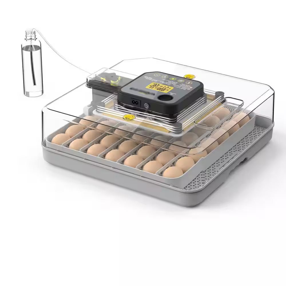16.14 In. X 16.14 In. 48-Egg LED Cold-Light Poultry Incubator Temperature Display Humidity Control and Water Serving