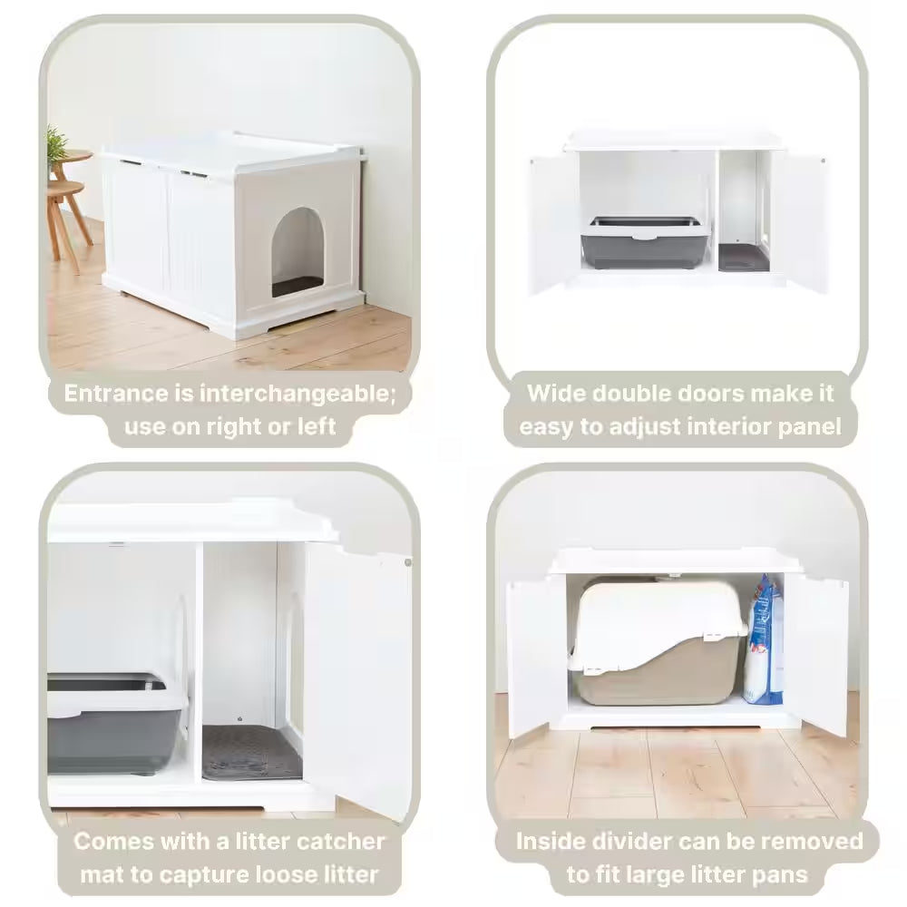 Wooden Pet House XL and Litter Box