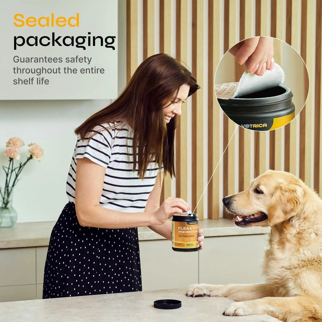 Flea and Tick Prevention for Dogs Dog Flea Treatment Chews Immune Support Flea and Tick Chewables for Dogs Dog Flea & Tick Control Supplement All Breeds & Ages Vet Formulated Soft Treats