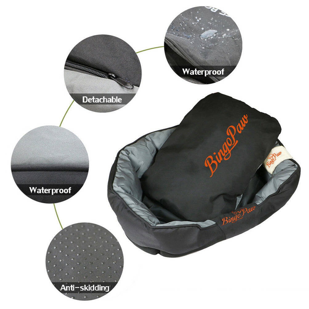 L-XXL Waterproof Dog Bed Orthopedic Sofa Soft Pet Bed Stuffed Pillow Kennel Mat