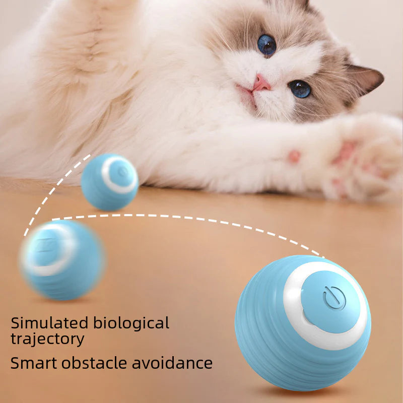 Pet Gravity Smart Rolling Ball Cat Toy for Entertainment, Self-Play, Rechargeable Cat Teaser Ball