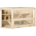3 Tier Wooden Large Hamster Cage Small Animal House with Slide and Activity Center