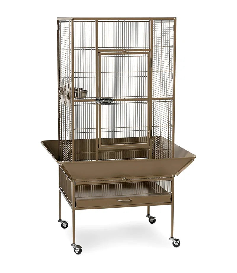 Hester Steel Flat Top Floor Bird Cage with Wheels