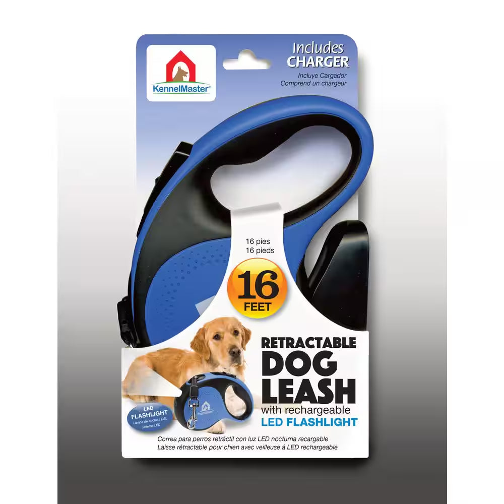 16 Ft. Retractable Leash with USB Rechargeable Night Light