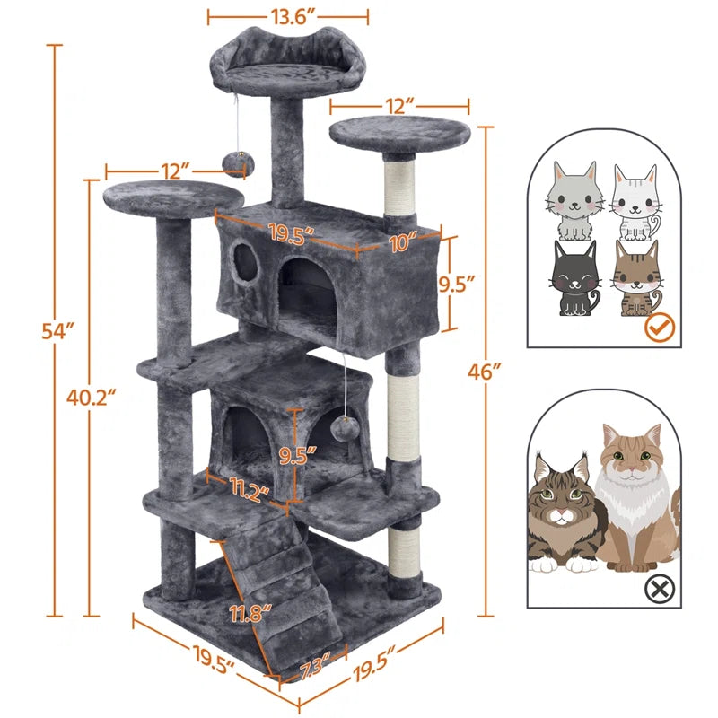 Dagenham Cat Tree Tower Condo Cat Furniture with Scratching Post for Kittens