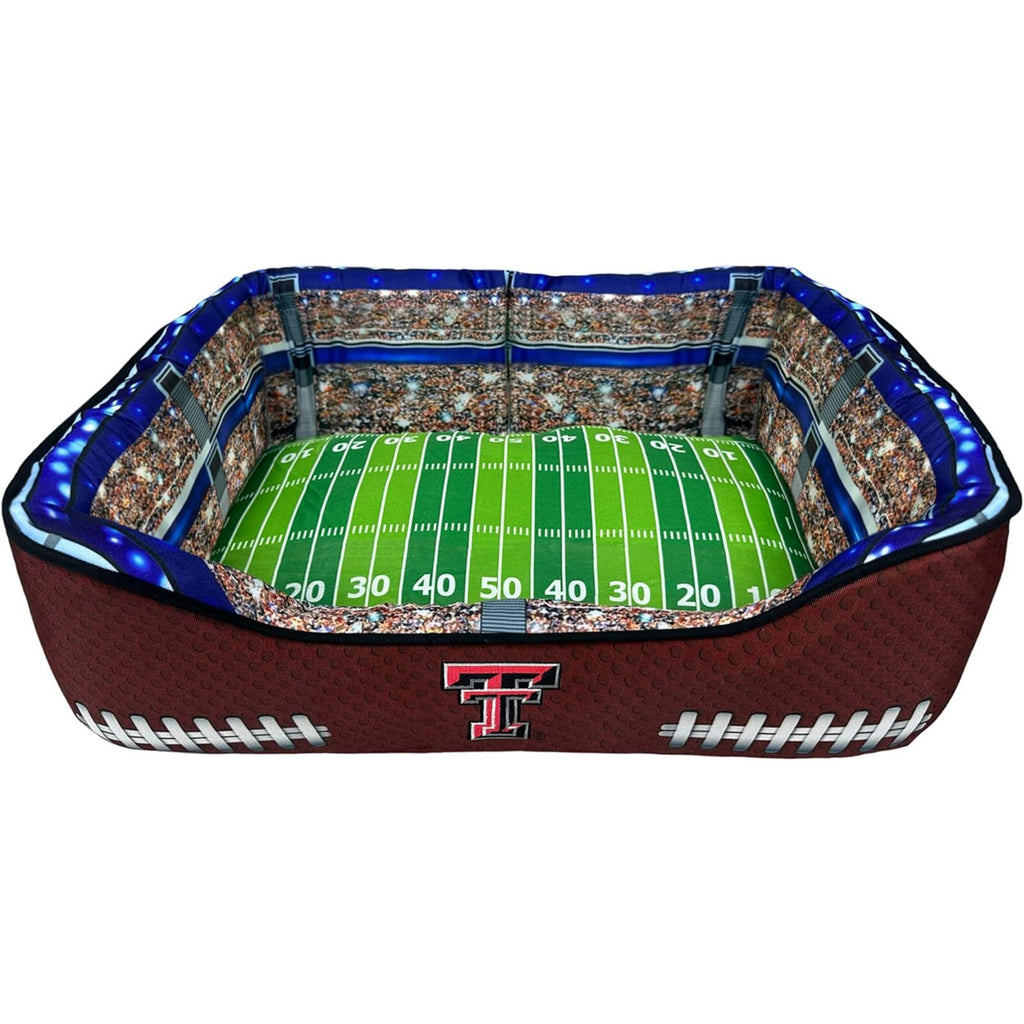 Pets First NCAA Football Stadium Pillow Bed for Dogs & Cats Sporty Dog Bed