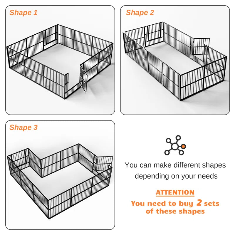 Dog Fence Heavy Duty Exercise Pen Safe and Sturdy,31"- 63" Inch Extendable,31.5" Height