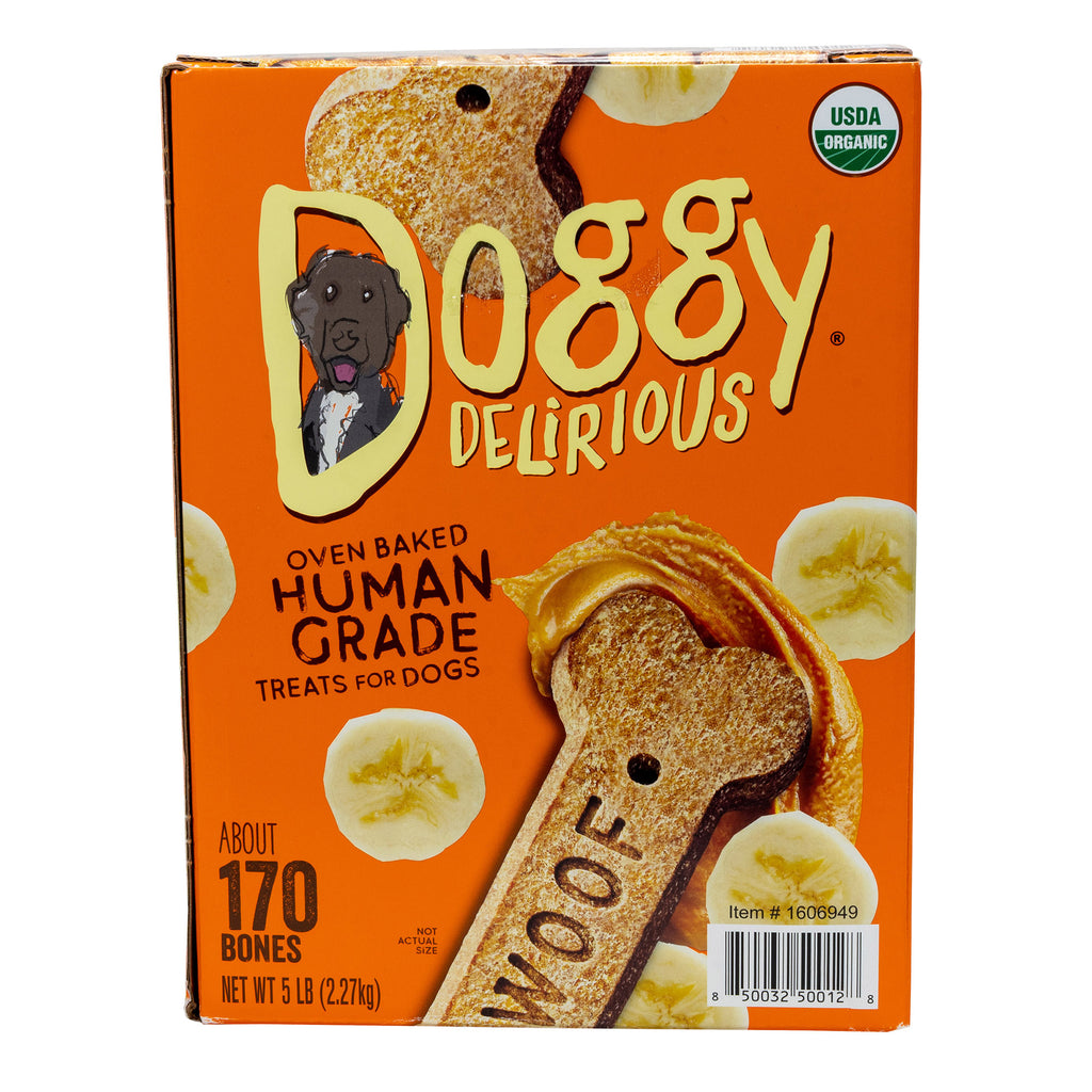 Doggy Delirious Peanut Butter Banana-Licious Flavor Dog Treats, 5 Lbs