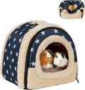 Guinea Pig & Rabbit Cozy Hideout House - Small Animal Bed for Guinea Pigs, Rabbits, Hamsters, Rats & Chinchillas Cave Bed (Stars)