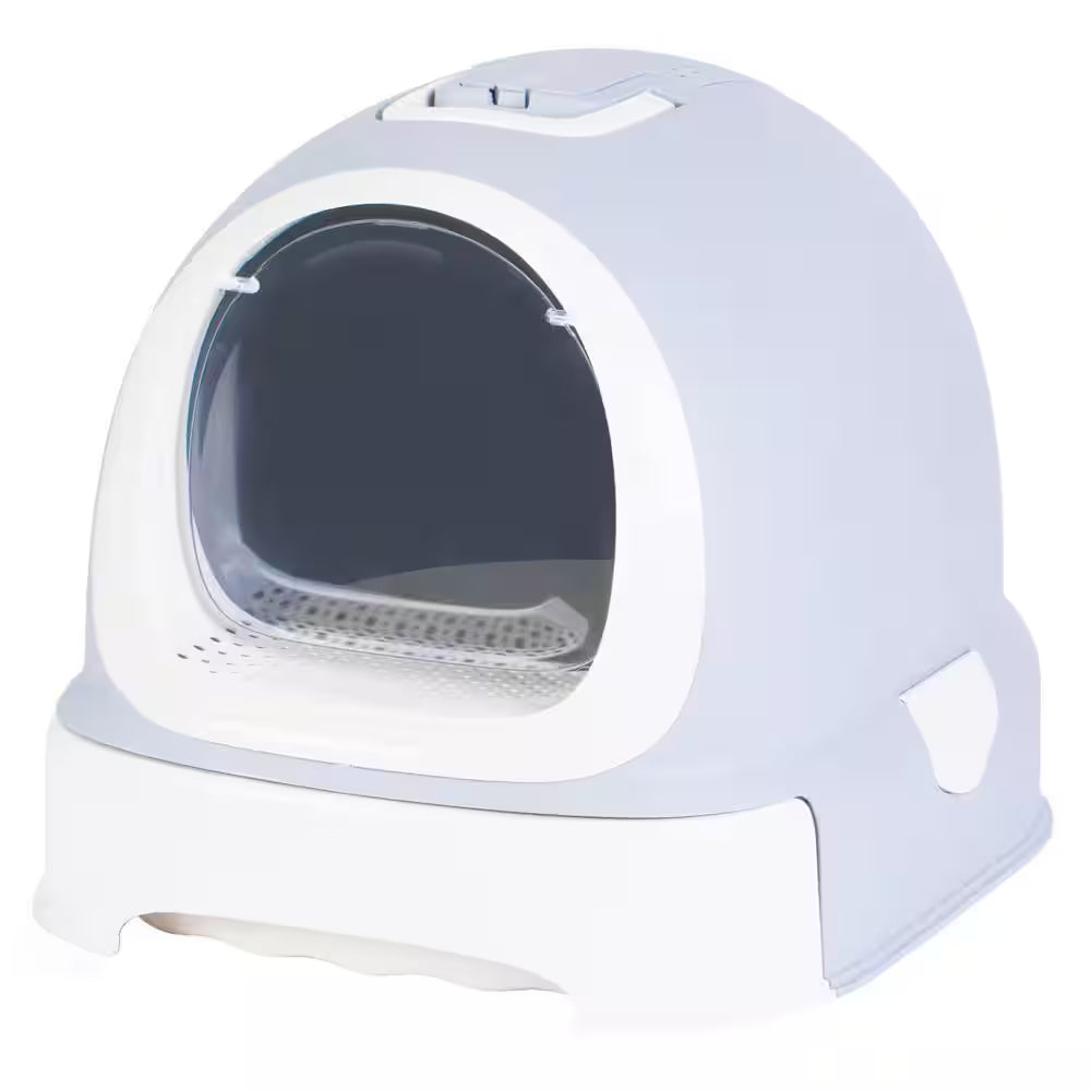 Fully Enclosed Hooded Litter Pan with Front Entry Odor Close Door, Cat Litter Scoop Included