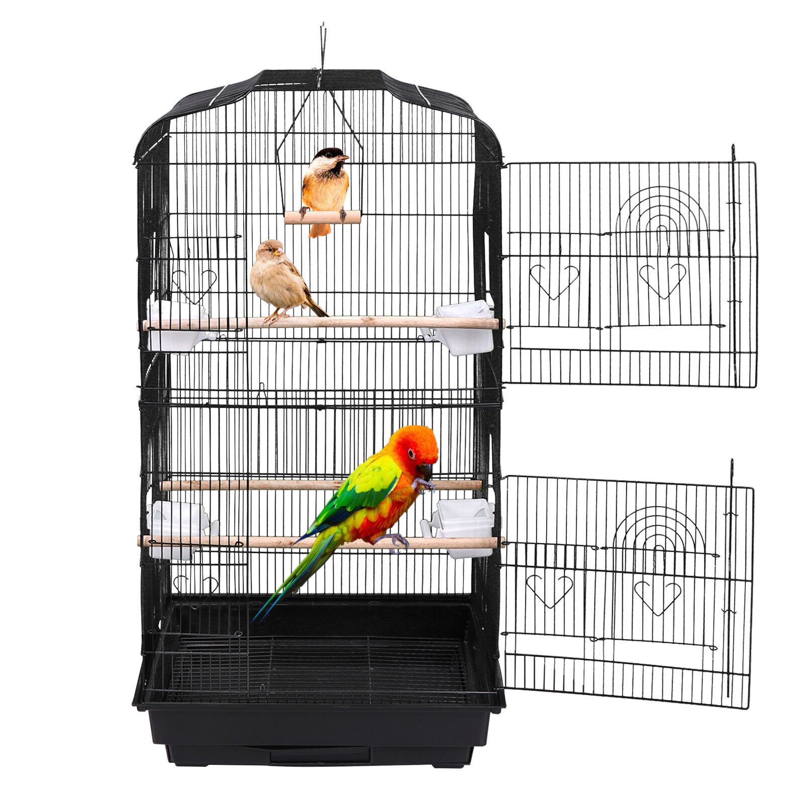 59'' Bird Cage Parakeet Finch Budgie Conure Lovebird House W/ Rolling Stand Tray