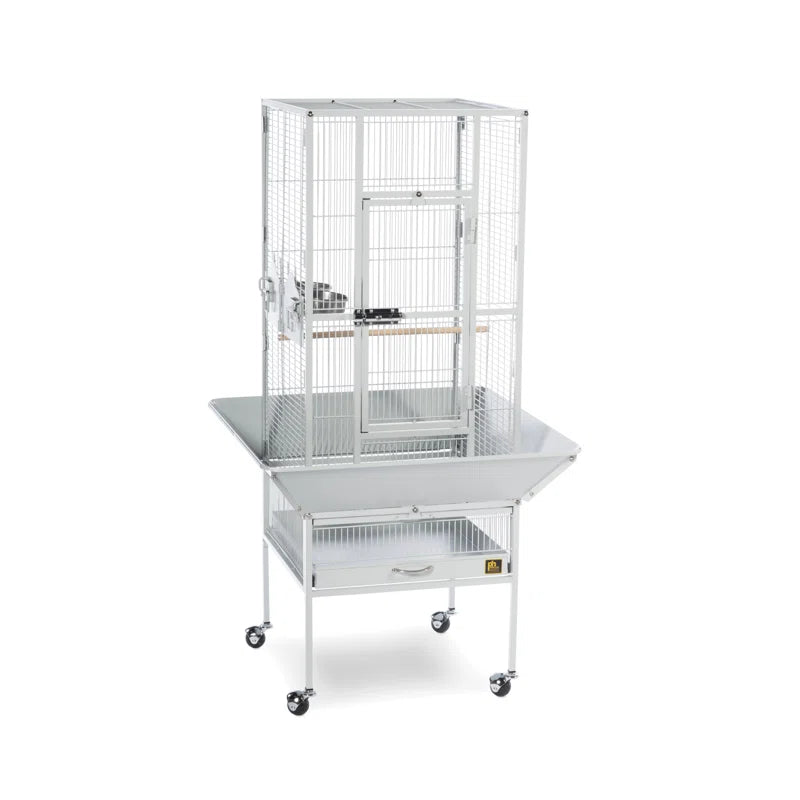 Hester Steel Flat Top Floor Bird Cage with Wheels