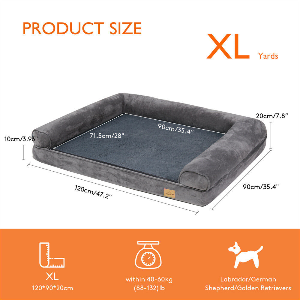 Memory Foam Dog Bed Durable Oxford Waterproof Orthopedic Medium to Large XXL Pet