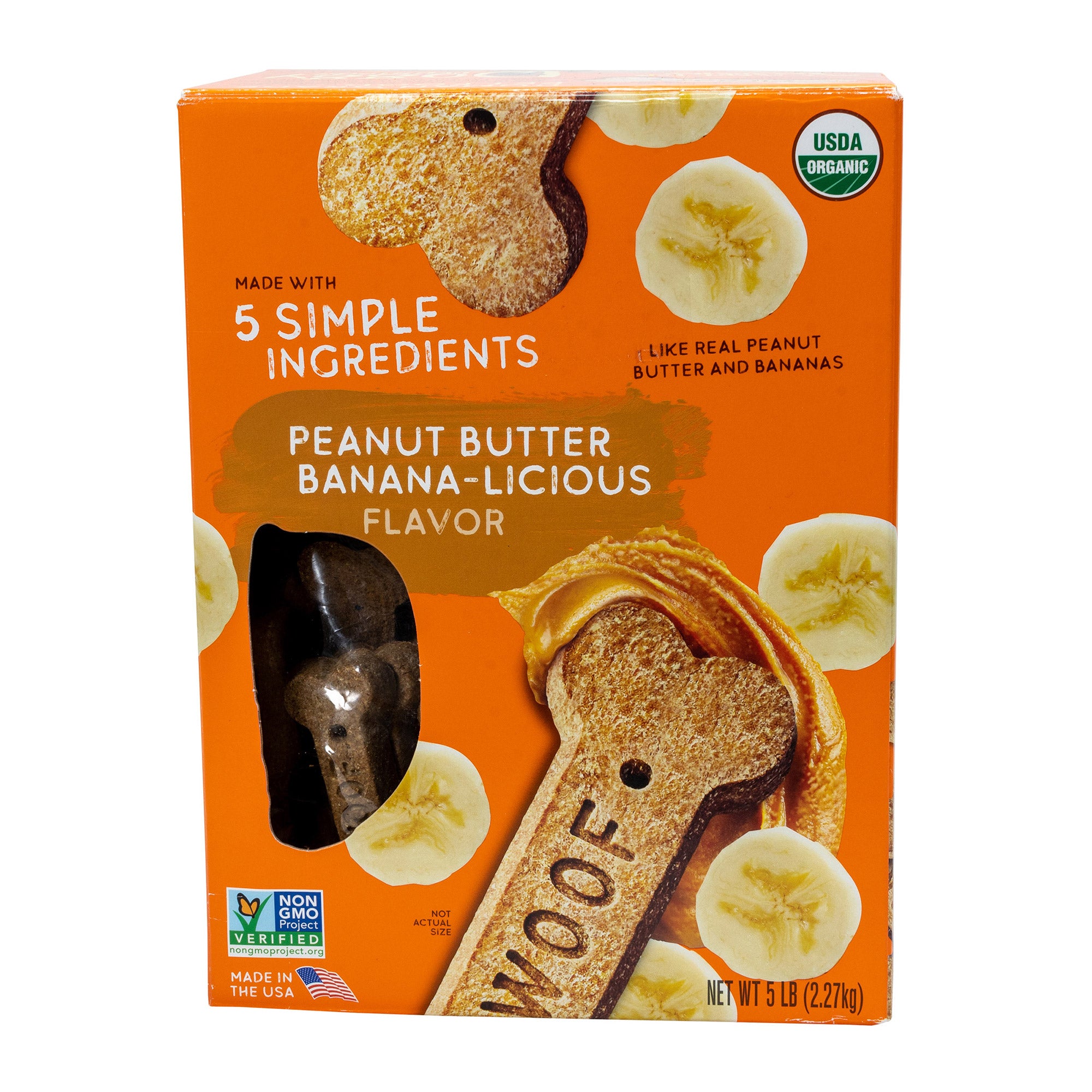 Doggy Delirious Peanut Butter Banana-Licious Flavor Dog Treats, 5 Lbs