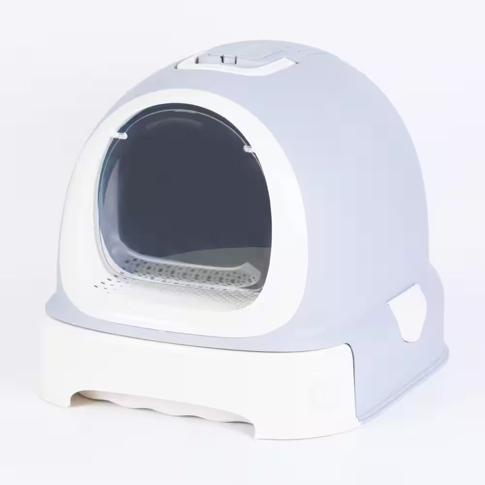 Fully Enclosed Hooded Litter Pan with Front Entry Odor Close Door, Cat Litter Scoop Included