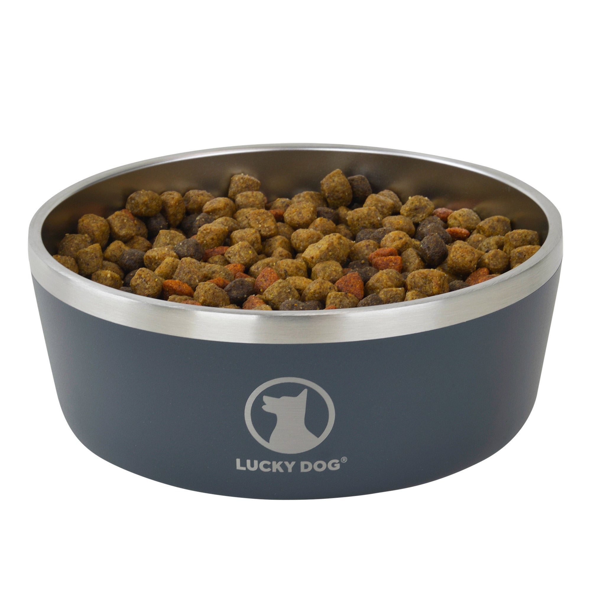 Lucky Dog Indulge 5, Double Wall 5 Cup Stainless Steel Dog Bowl, 2-Pack