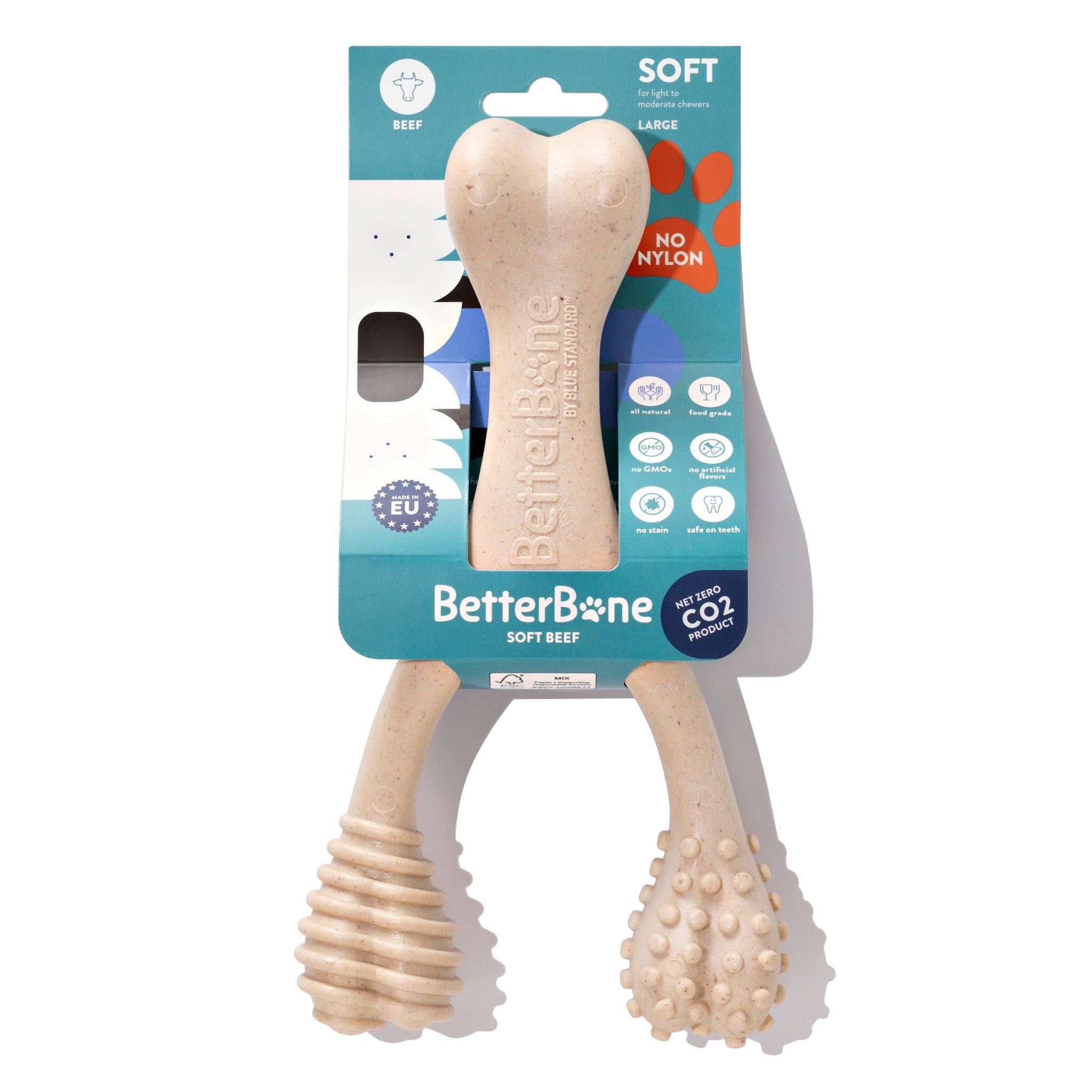 BetterBone SOFT Durability CHEW TOY: Natural Plant-Based Ingredients, Perfect for Teething Puppies, Senior Dogs & Gentle Chewers
