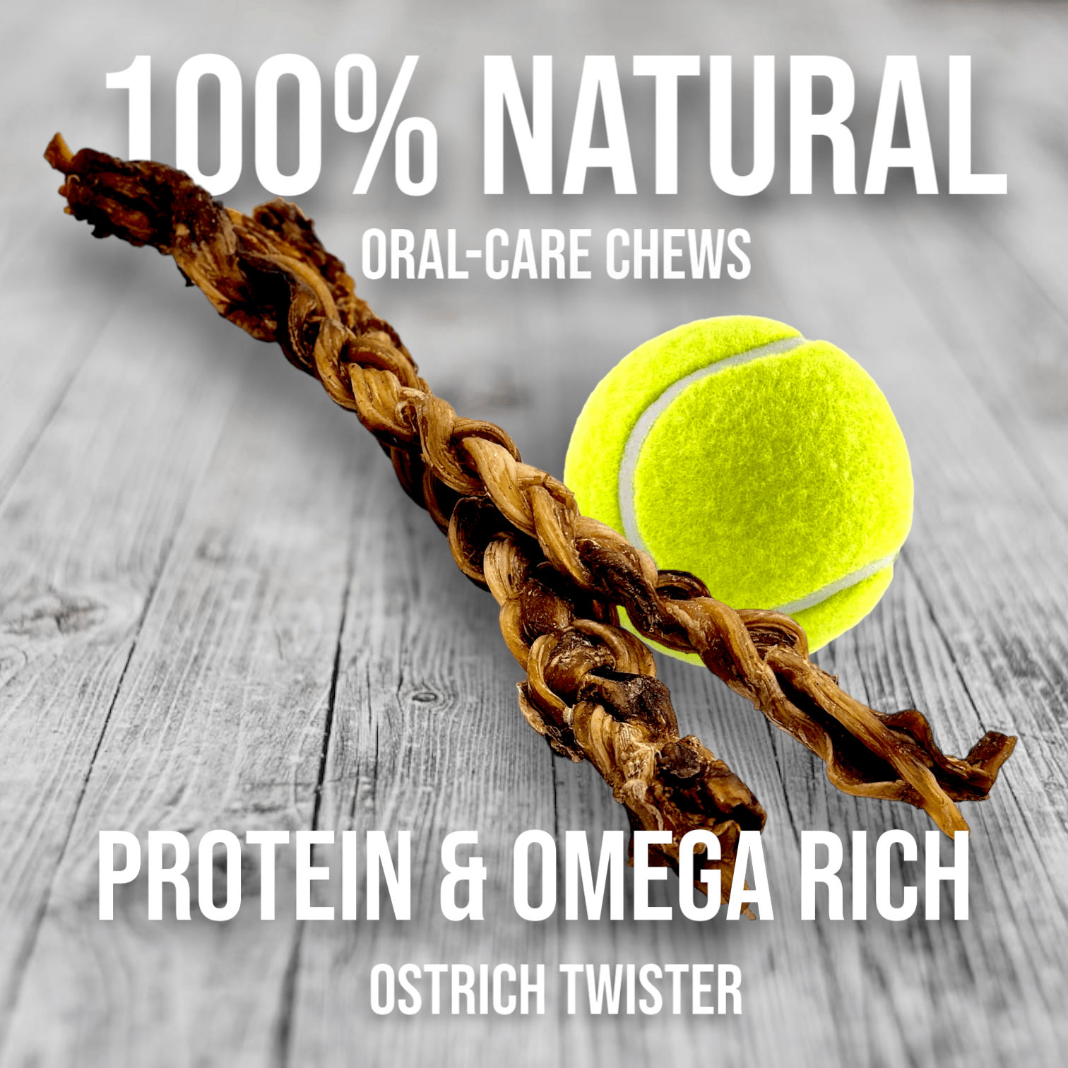 Power Chewer Small Box — 6 Ostrich Treats for Serious Chewers