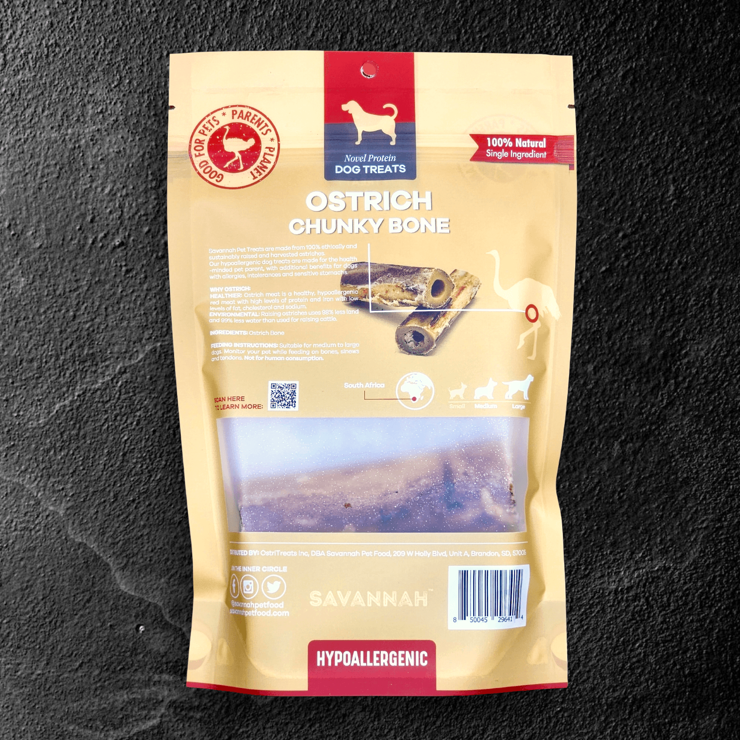 Ostrich Chunky Bones (5" x 2" - 2 Pack): The Long-Lasting, Flavor-Packed Bones for Medium to Large Dogs