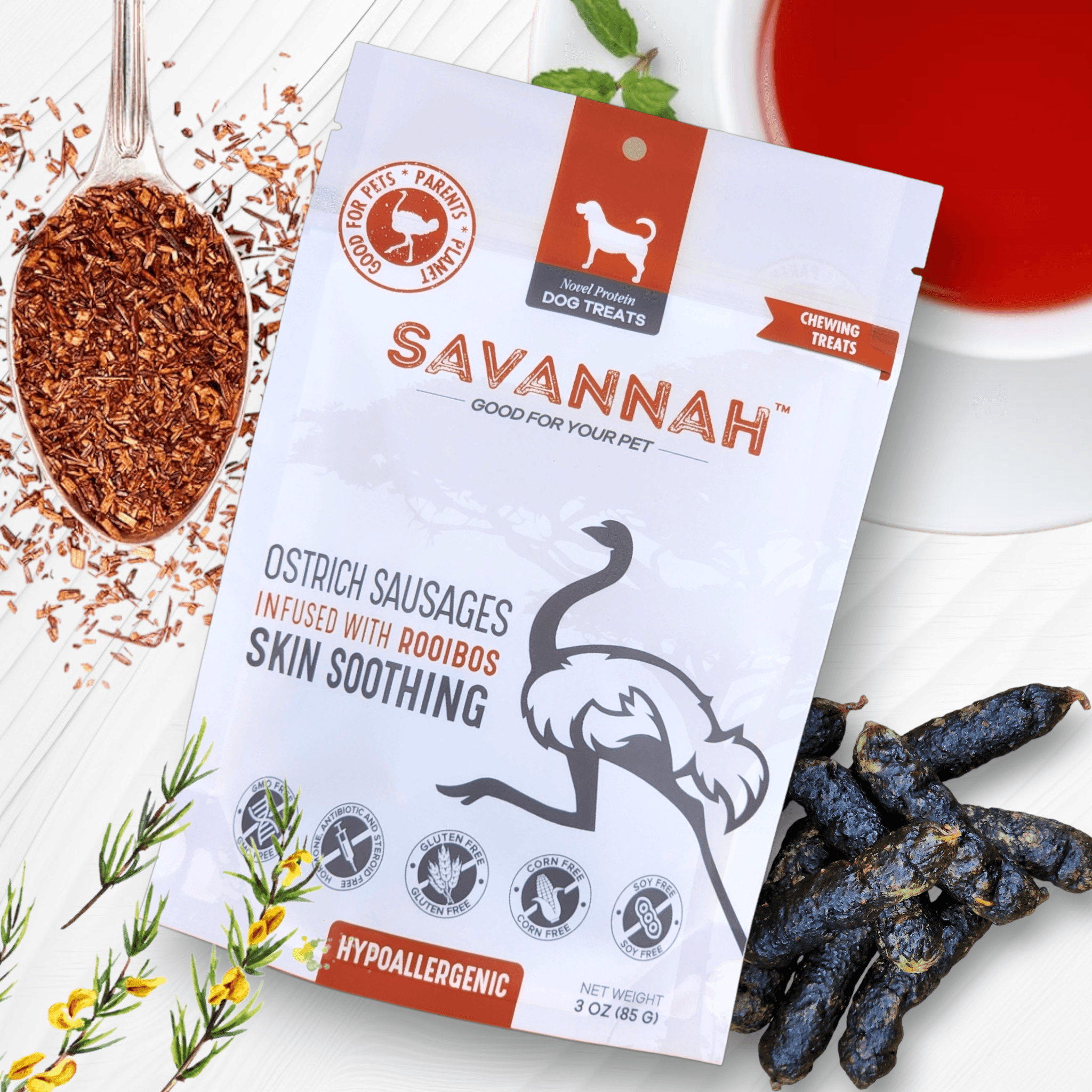 Moderate Chewer Medium Box — 8 Ostrich Treats for Everyday Chewers