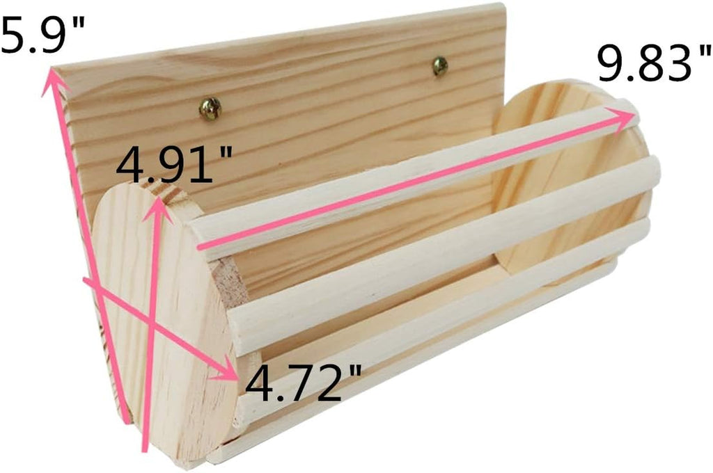 Rabbit Wooden Hay Rack Multi-Functional Manger Grass Holder for Small Pets Bunny Chinchilla Guinea Pigs (Hay Rack-A)