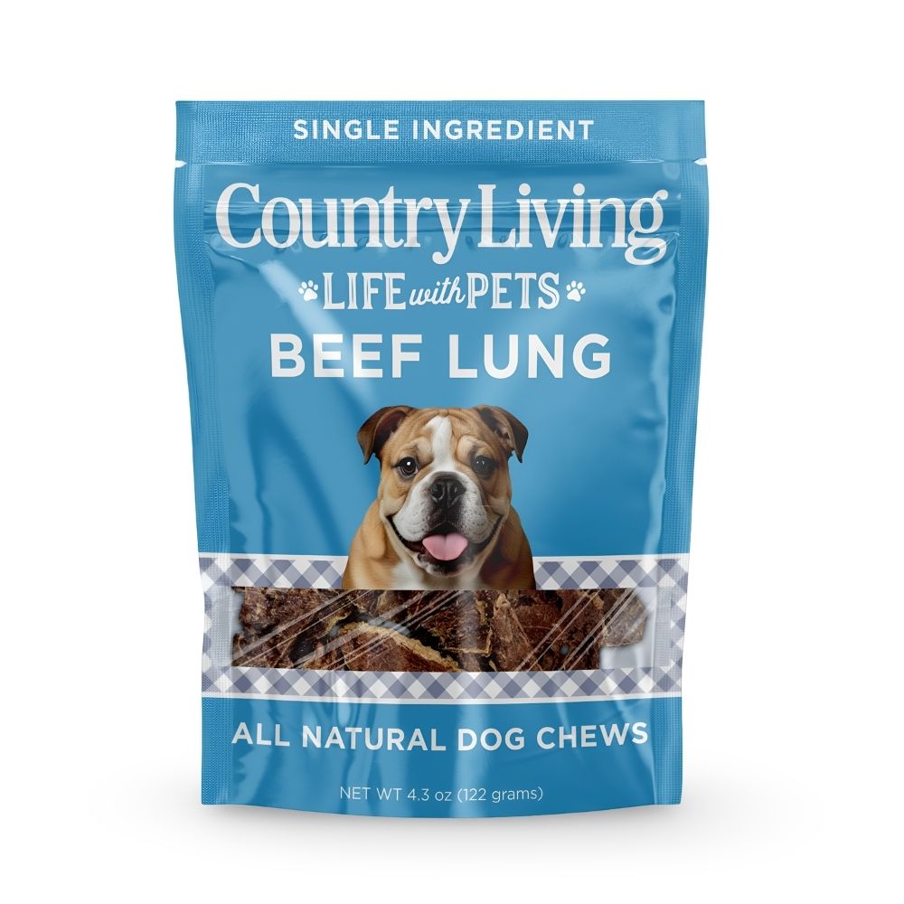 Country Living 4”-6” Beef Lung Slices Dog Treats – 8oz Bag – 100% Natural, Single-Ingredient, High-Protein, Grain-Free Dog