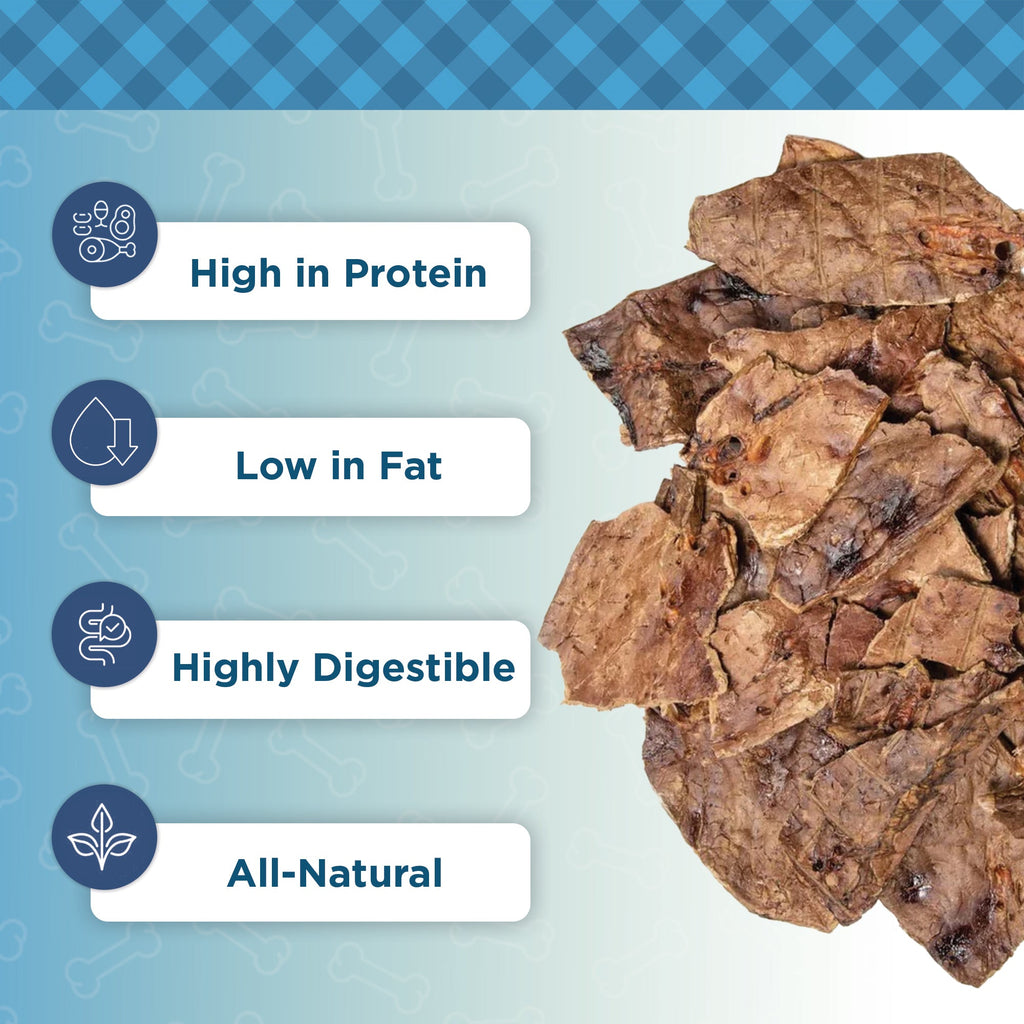Country Living 4”-6” Beef Lung Slices Dog Treats – 8oz Bag – 100% Natural, Single-Ingredient, High-Protein, Grain-Free Dog