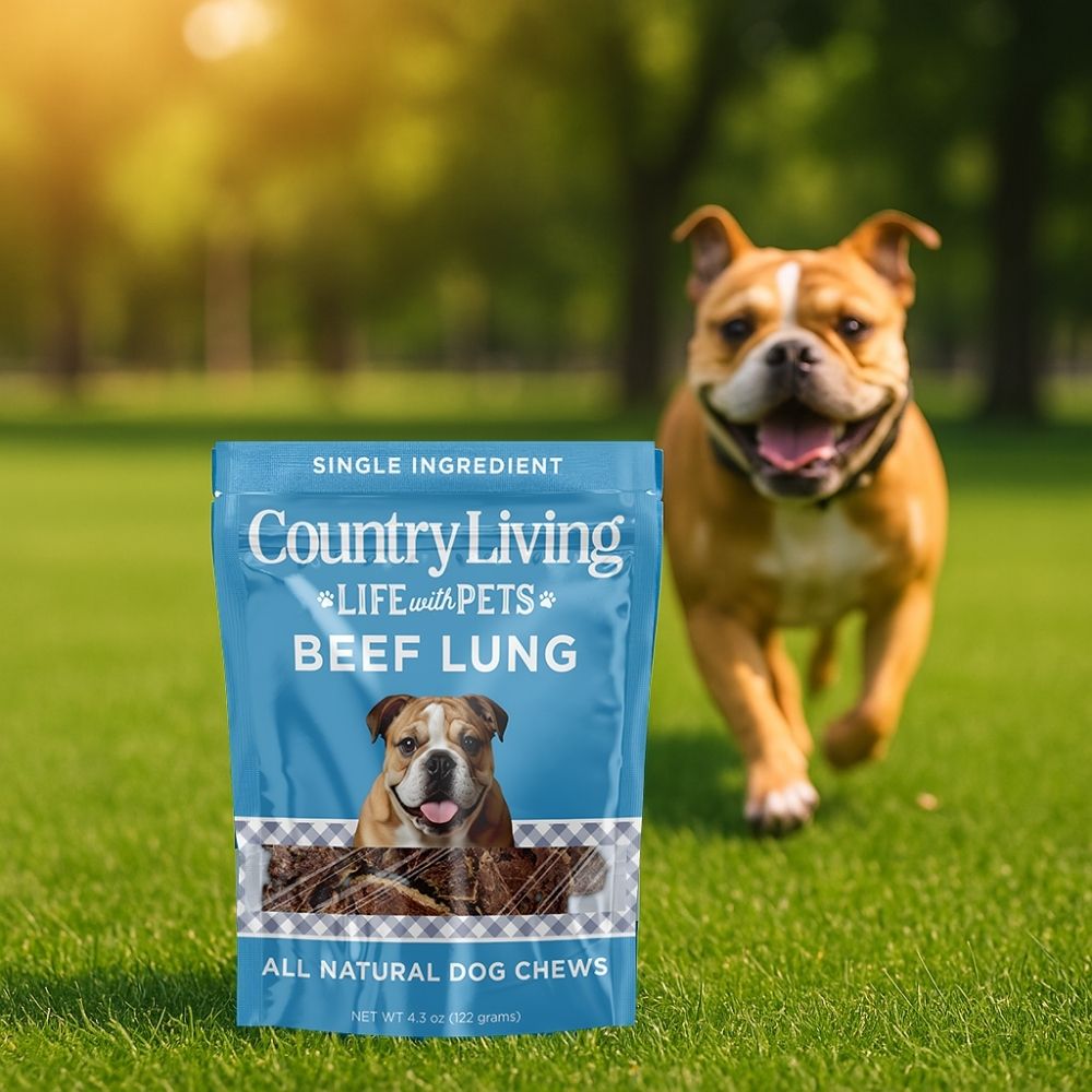 Country Living 4”-6” Beef Lung Slices Dog Treats – 8oz Bag – 100% Natural, Single-Ingredient, High-Protein, Grain-Free Dog