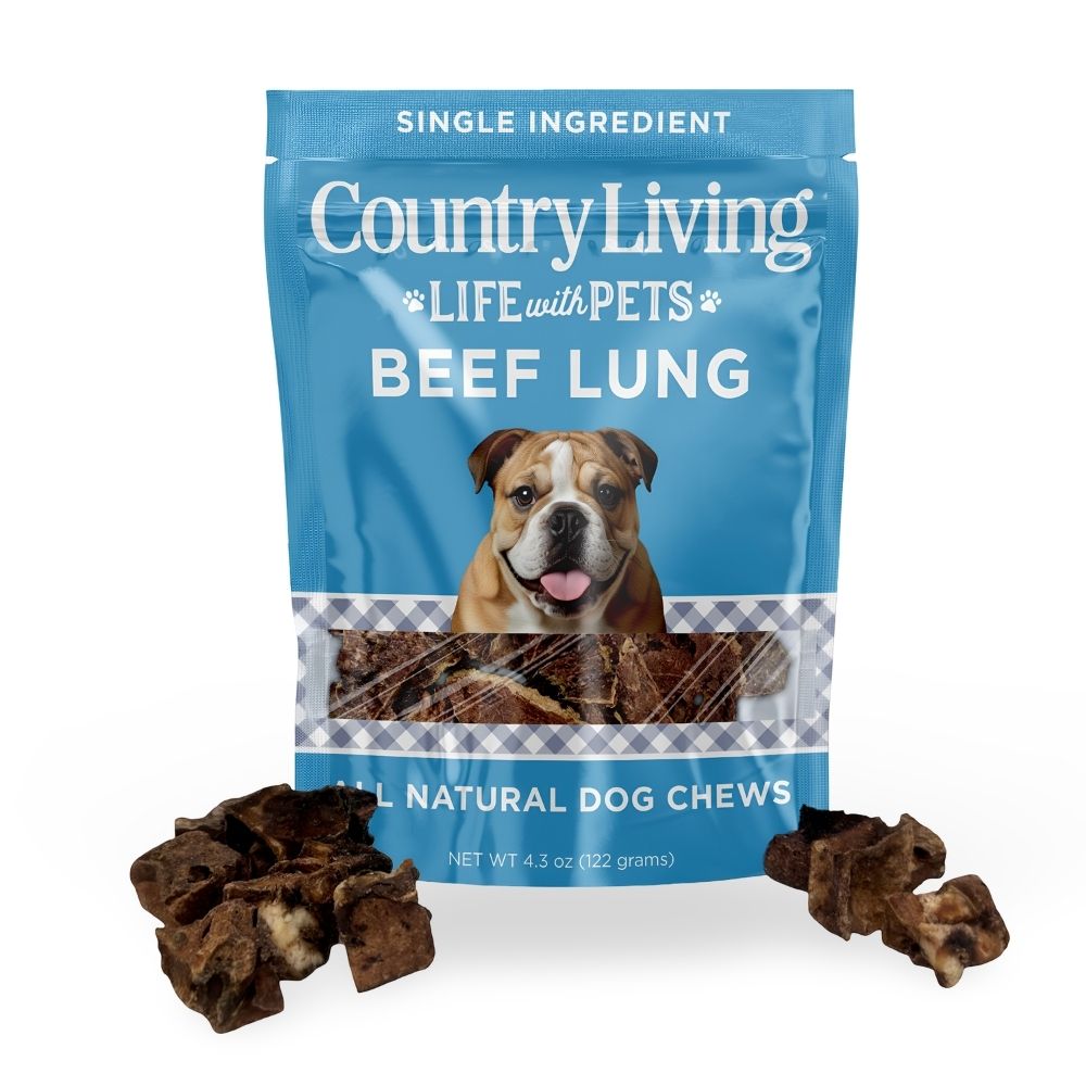 Country Living 4”-6” Beef Lung Slices Dog Treats – 8oz Bag – 100% Natural, Single-Ingredient, High-Protein, Grain-Free Dog