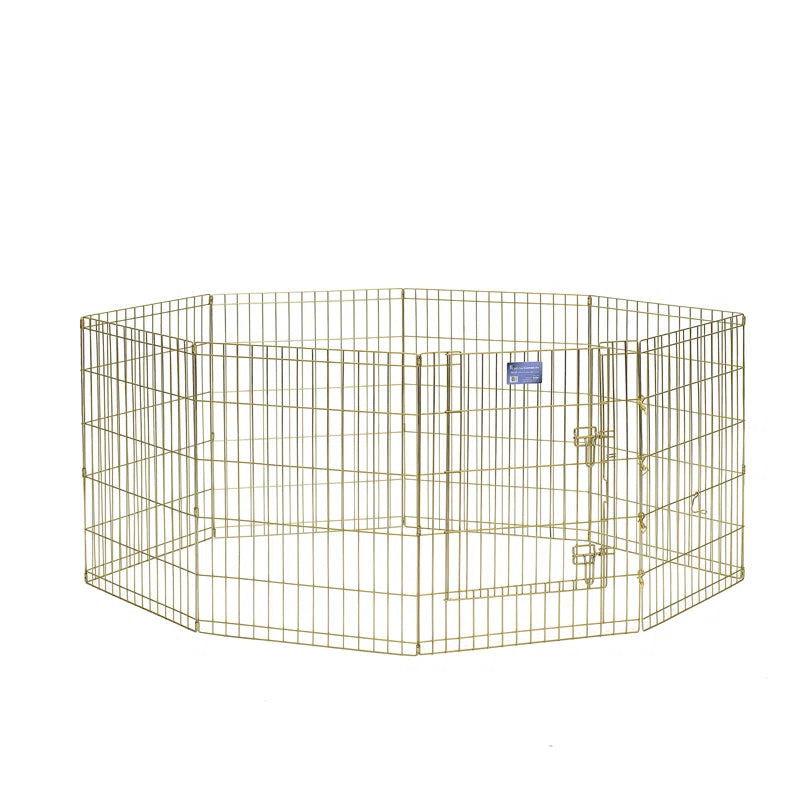 Gold Zinc Exercise Pen/Pet Playpen with Door