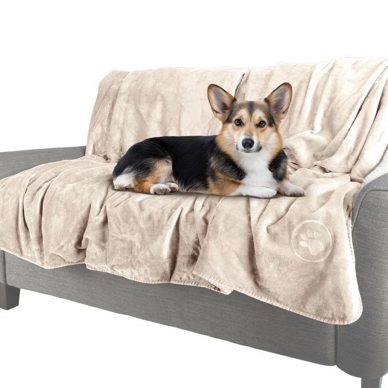 Waterproof Dog Blanket - 50X60 and 60X70 Reversible Sherpa Dog Blanket for Couch, Bed, or Car - Protects from Spills, Stains, or Pet Fur