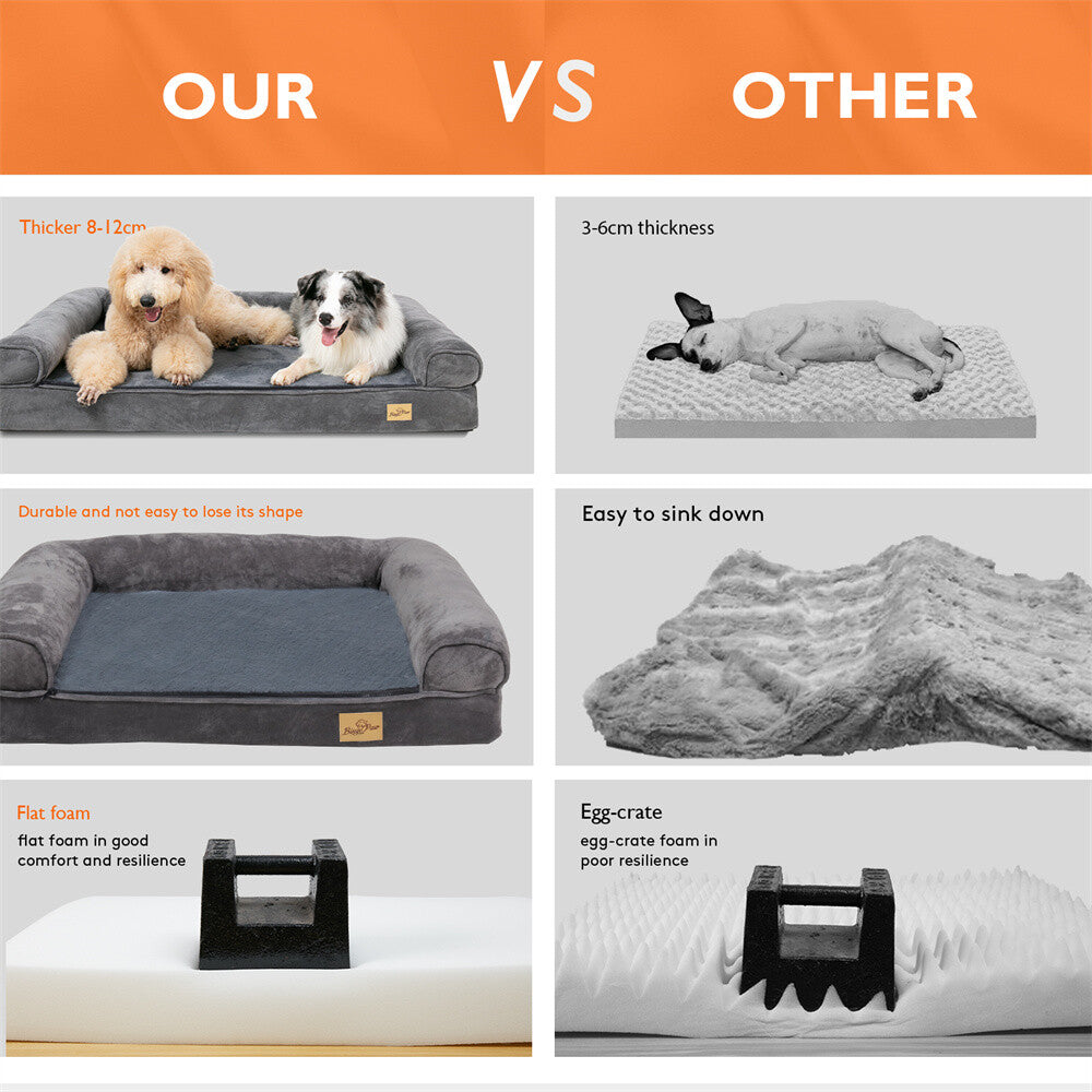 Memory Foam Dog Bed Durable Oxford Waterproof Orthopedic Medium to Large XXL Pet