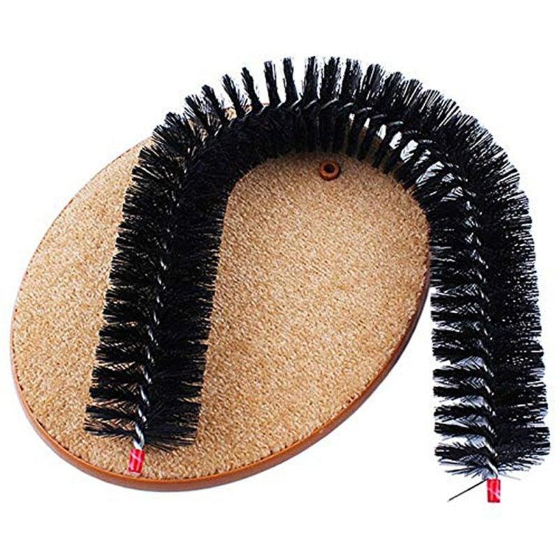 Comfortable Arch Cats Massager Pet Cat Itching Grooming Supplies Round Fleece Base Kitten Toy Scratching Device Brush For