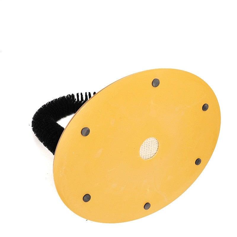 Comfortable Arch Cats Massager Pet Cat Itching Grooming Supplies Round Fleece Base Kitten Toy Scratching Device Brush For