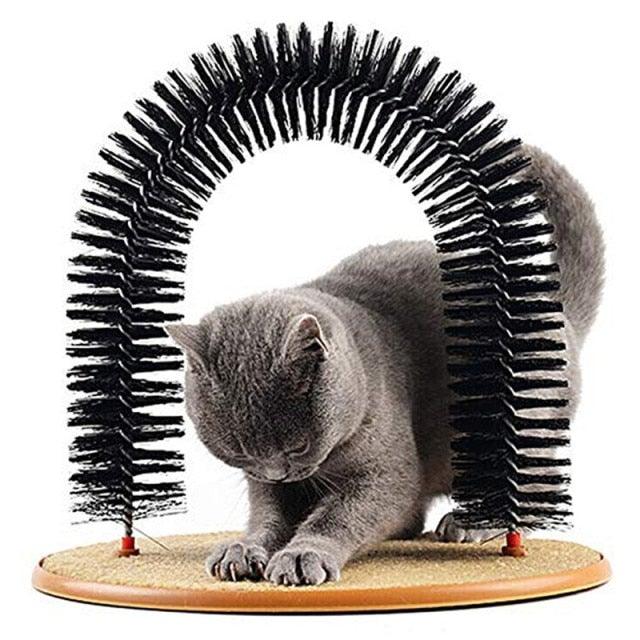 Comfortable Arch Cats Massager Pet Cat Itching Grooming Supplies Round Fleece Base Kitten Toy Scratching Device Brush For