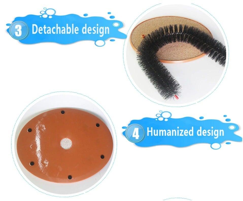 Comfortable Arch Cats Massager Pet Cat Itching Grooming Supplies Round Fleece Base Kitten Toy Scratching Device Brush For