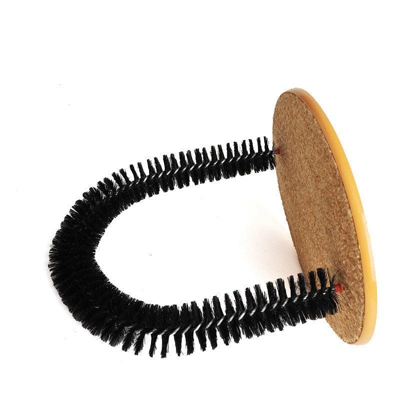 Comfortable Arch Cats Massager Pet Cat Itching Grooming Supplies Round Fleece Base Kitten Toy Scratching Device Brush For