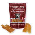 Country Living 4”-7” Beef Backstrap Tendon Dog Chews – 5 Count Bag – All-Natural, Long-Lasting, High-Protein Dog Treats –